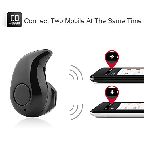Captcha Black Mini S530 Stereo Bluetooth 4.1 Headset Earphone Earbud for Bluetooth Devices Compatible with Smartphones