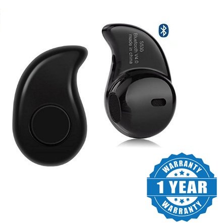Captcha Black Mini S530 Stereo Bluetooth 4.1 Headset Earphone Earbud for Bluetooth Devices Compatible with Smartphones